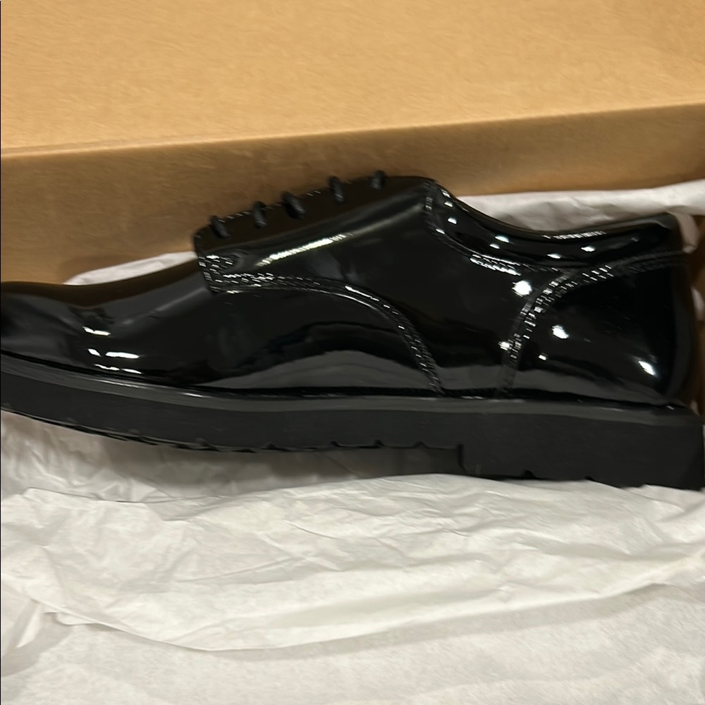 New Men's Black Patent Leather Shoes